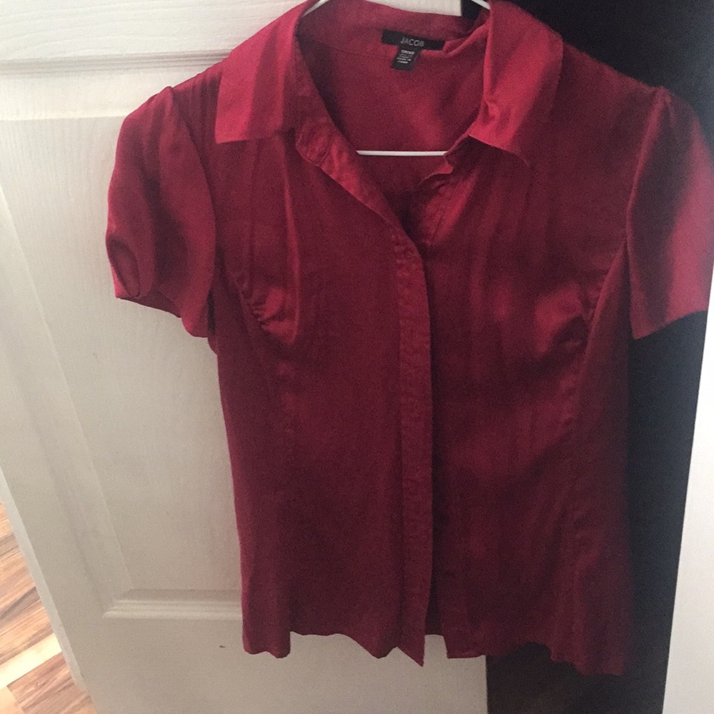 Satin red blouse
